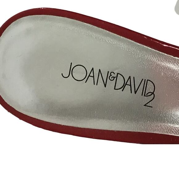 NEW Joan & David Red Patent Leather Mule Slip On Sandals sz 8 1/2 8.5 - Picture 12 of 15